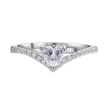 ⚡Flash Sale 925 Sterling Silver Heart Birthstone Promise Ring