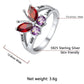 Custom Names Butterfly Birthstones Ring for Women