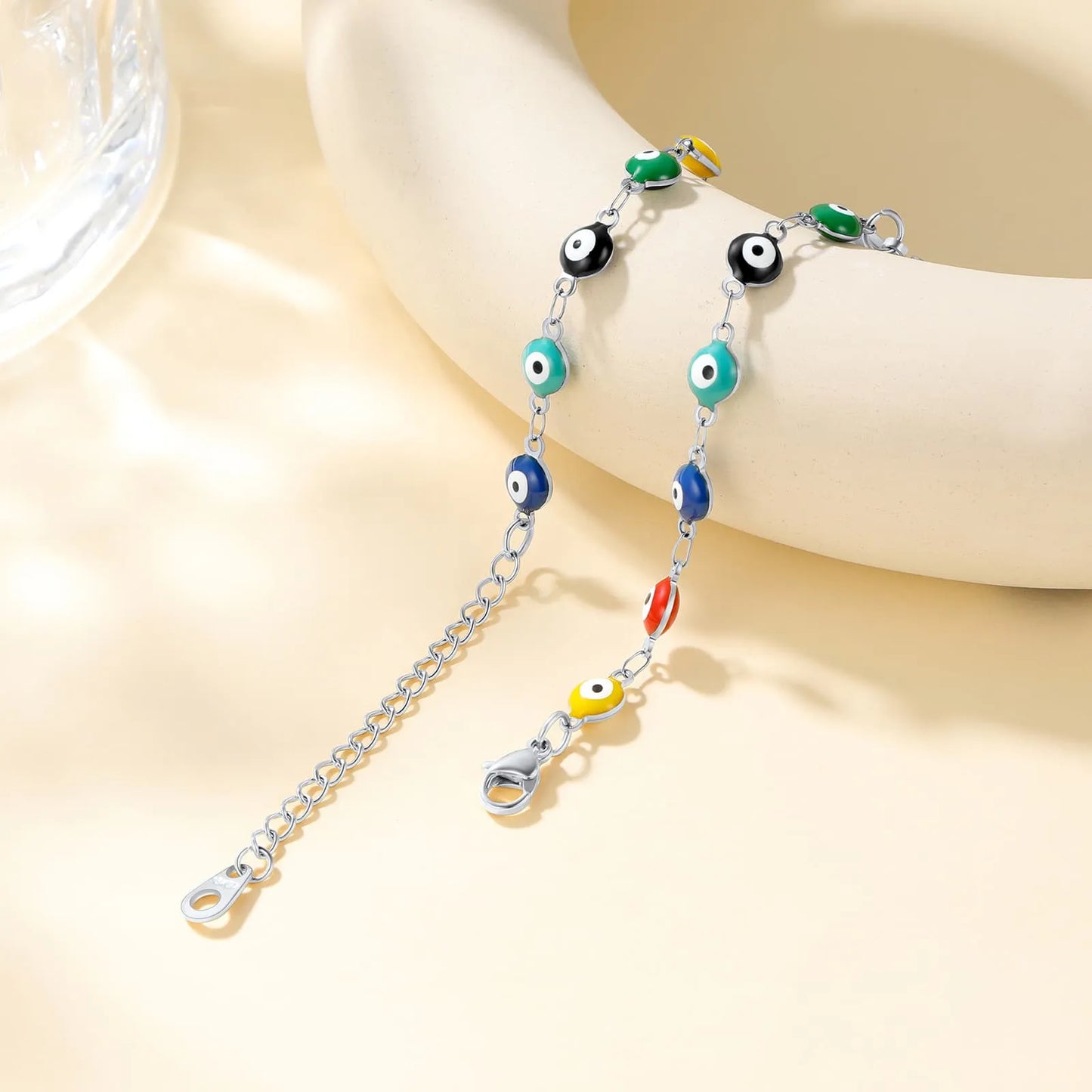 Personalized Name Evil Eye Anklets For Women