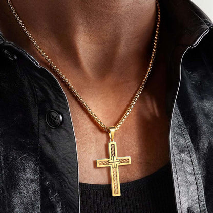 Custom Engraved Twist Cross Necklace