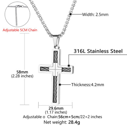 Custom Engraved Twist Cross Necklace