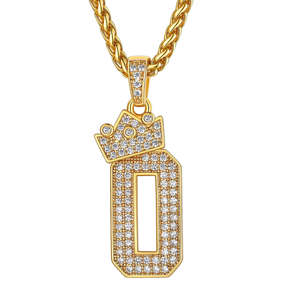 Bling Cubic Zircoina Crown Number Necklace