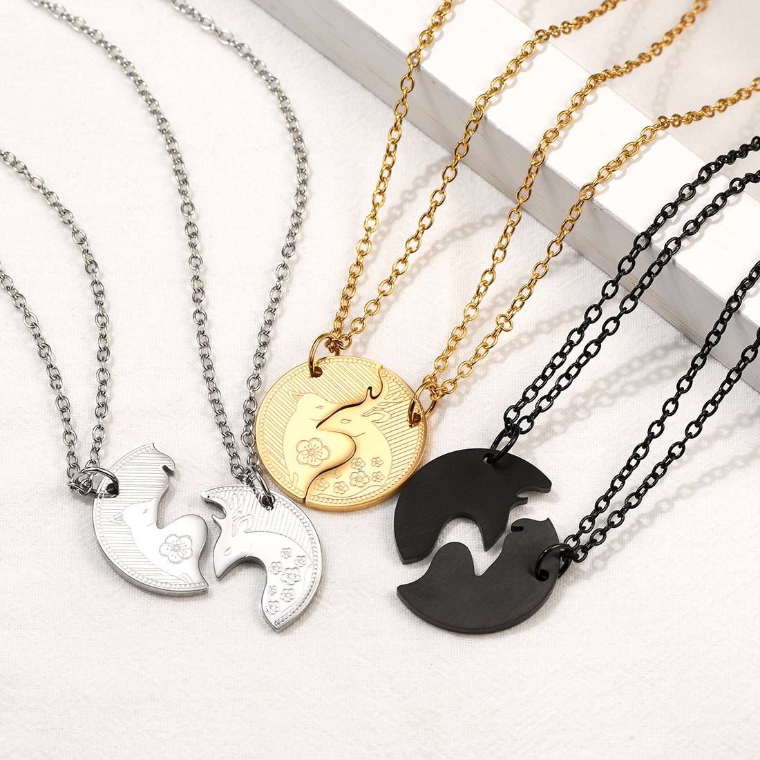 Sale Sika Deer Puzzle Necklaces in different color