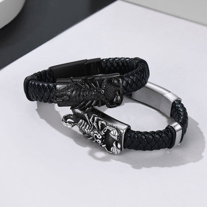 Scorpion Leather Braided Bracelet in different color