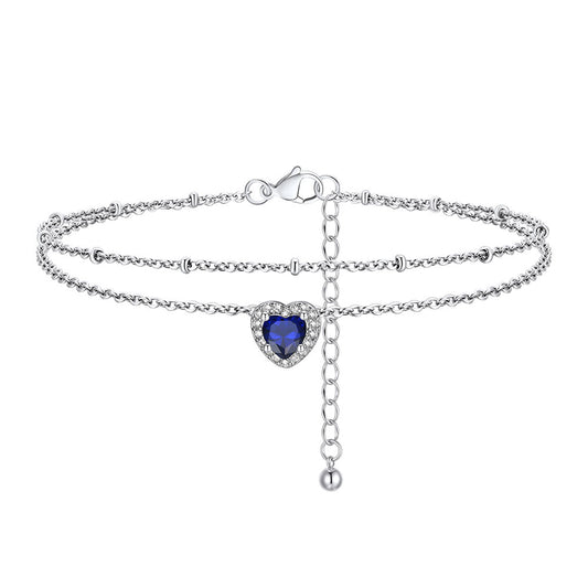 September Birthstone Anklet Double Layer FIA23769