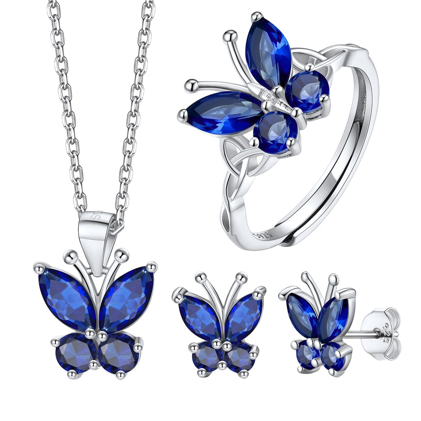 Butterfly Birthstone Jewelry Set