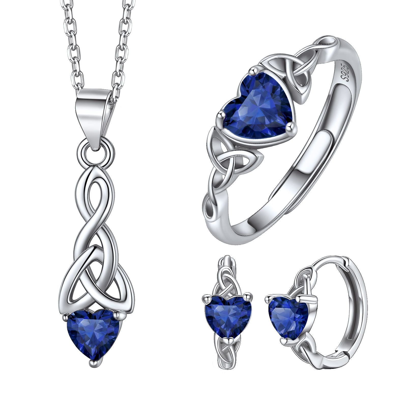 September Birthstone Celtic Knot Jewelry Set