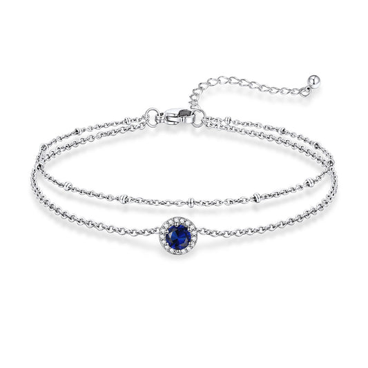 September Birthstone Layer Halo Anklet
