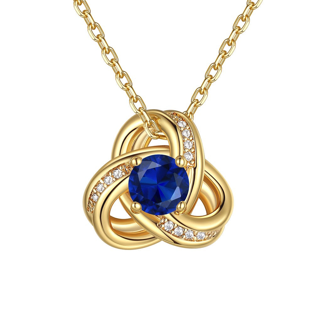 September Birthstone Love Knot Necklace