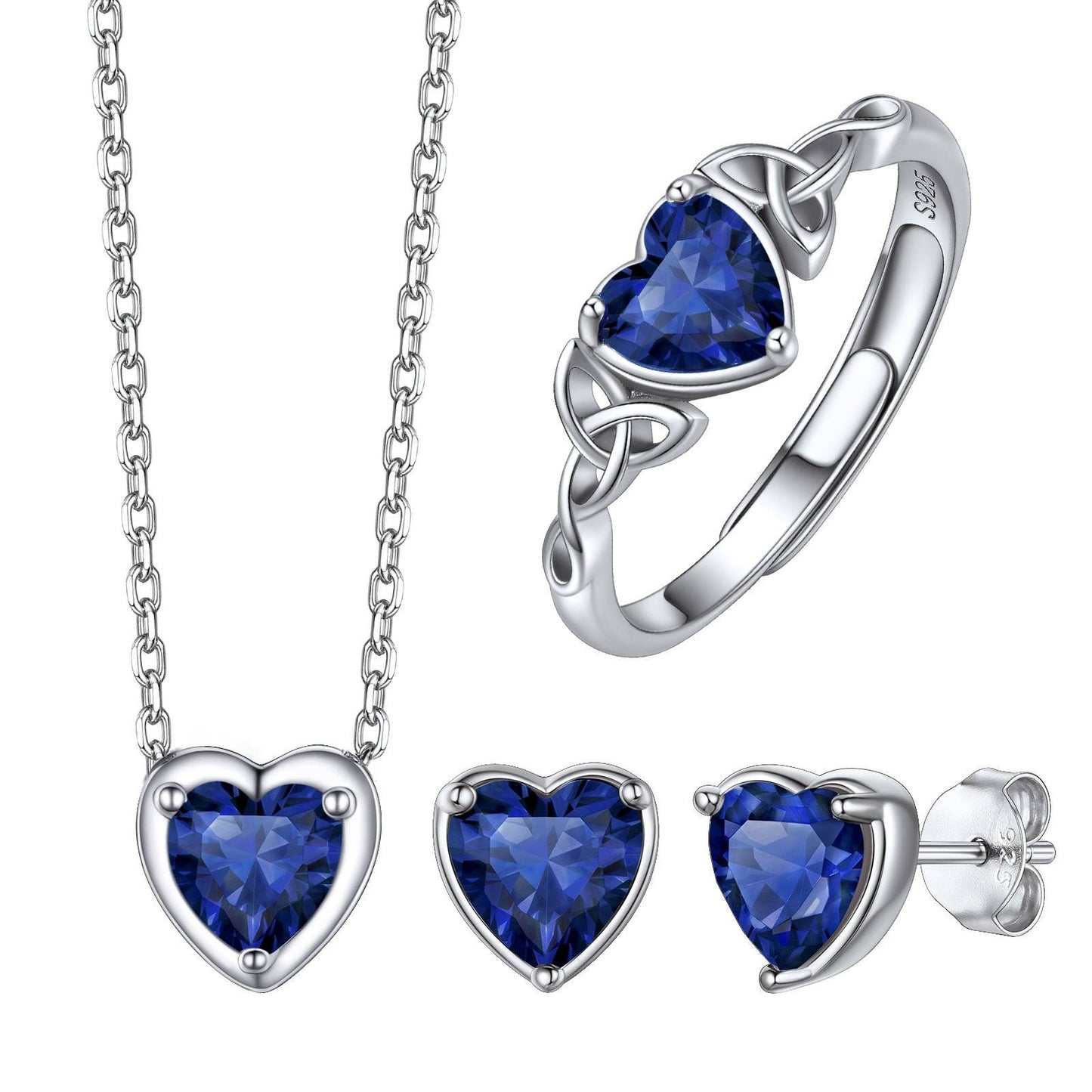 September Heart Birthstone Jewelry Set