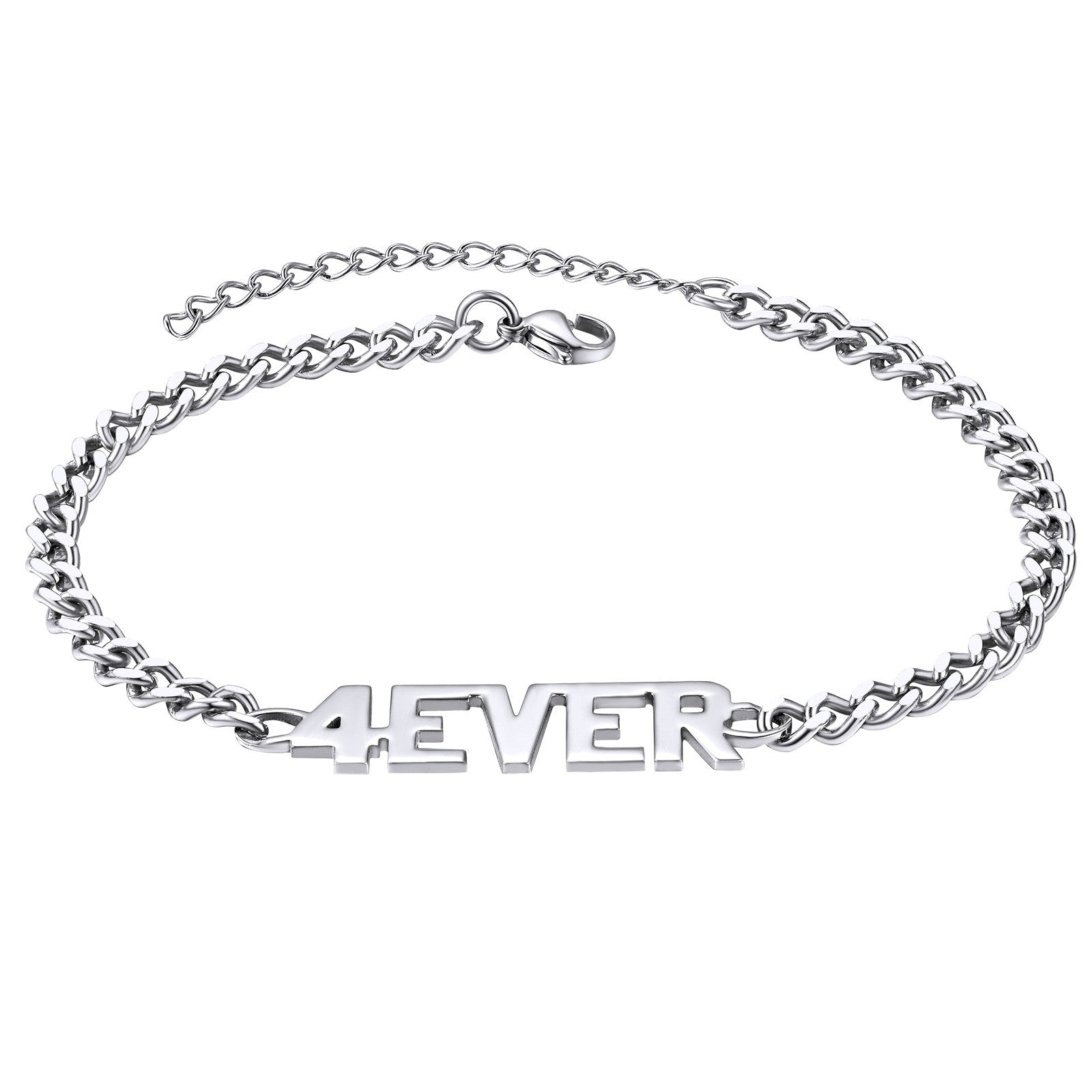 Silver Custom Name Ankle Bracelet for Women