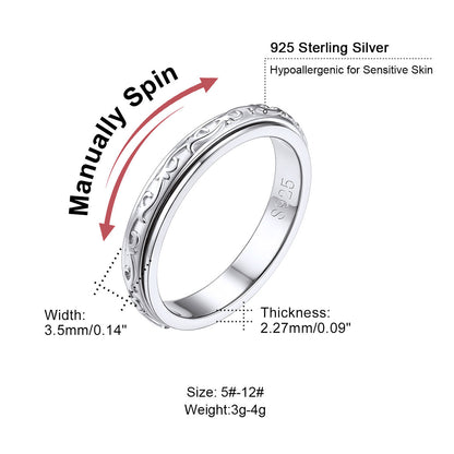 Silver Celtic Knot Anxiety Fidget Ring Dimension, Durable, Solid