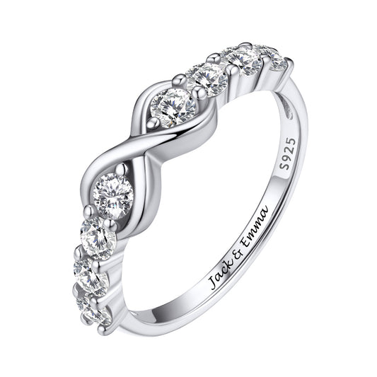 Silver Cubic Zirconia Infinity Promise Ring for Women