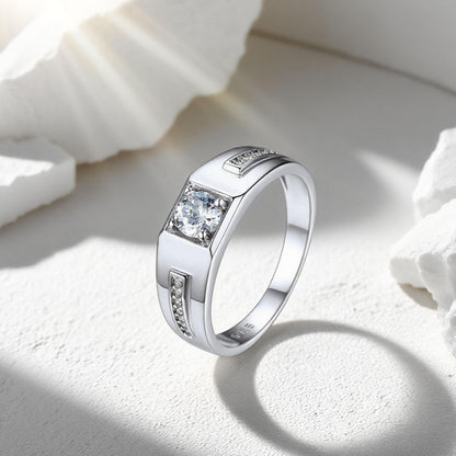 Silver Cubic Zirconia Promise Rings for Couple