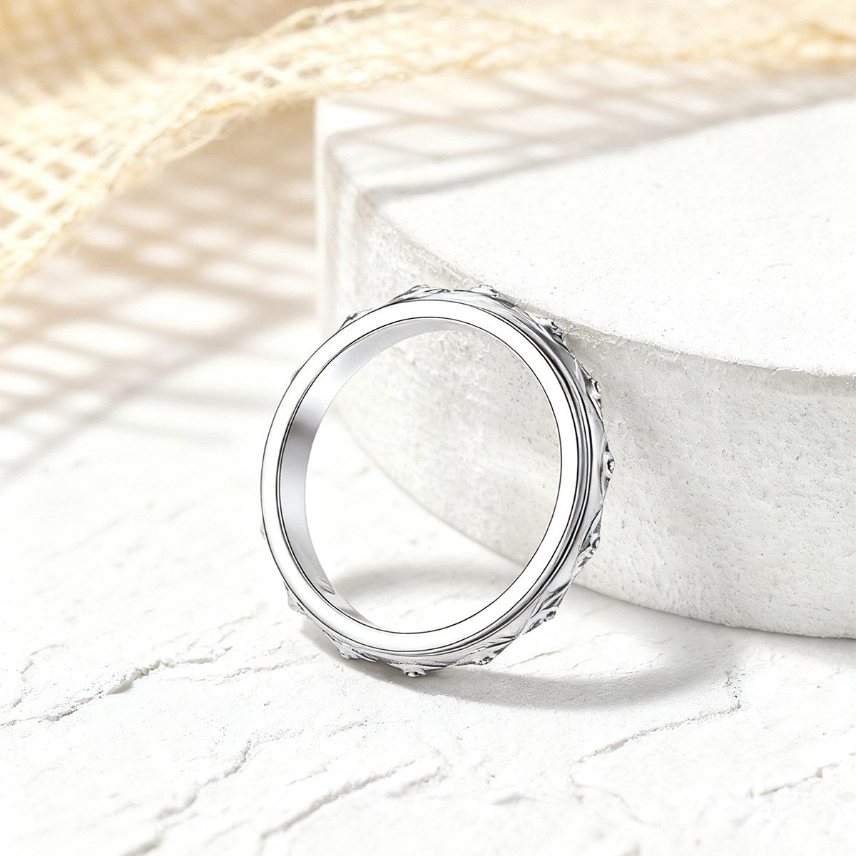 Silver Evil Eye Anxiety Fidget Ring