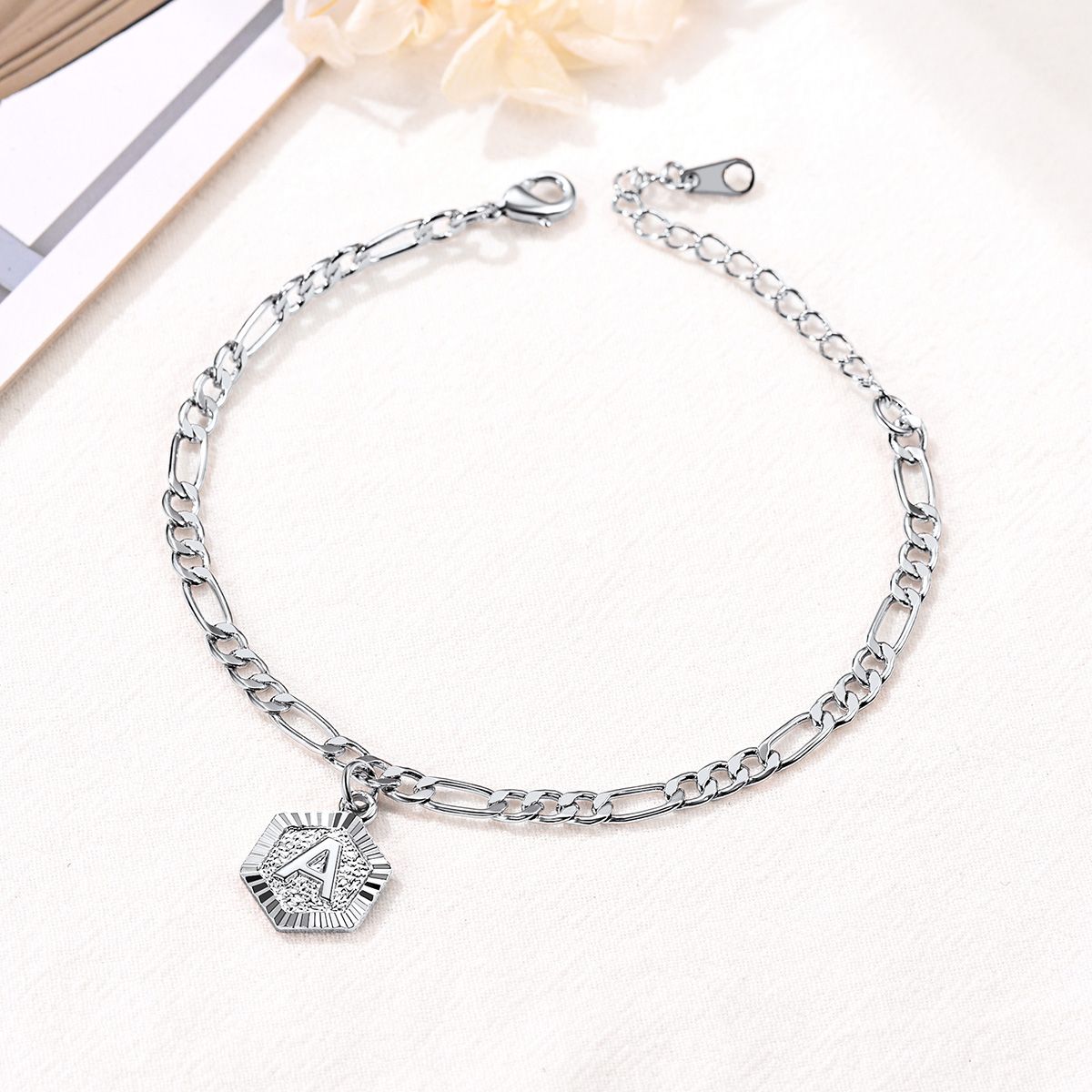 Silver Initial Anklet