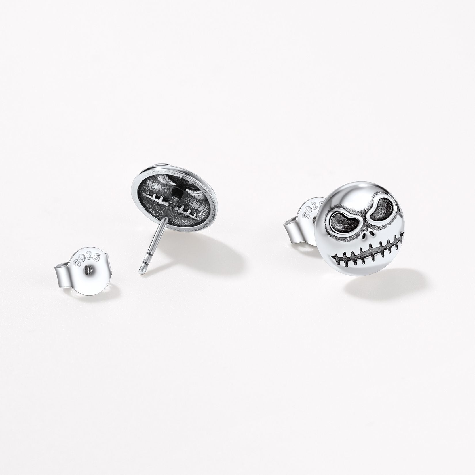 Silver Jack Skellington Stud Earrings