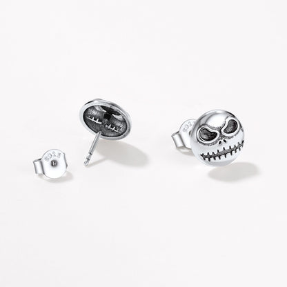Silver Jack Skellington Stud Earrings