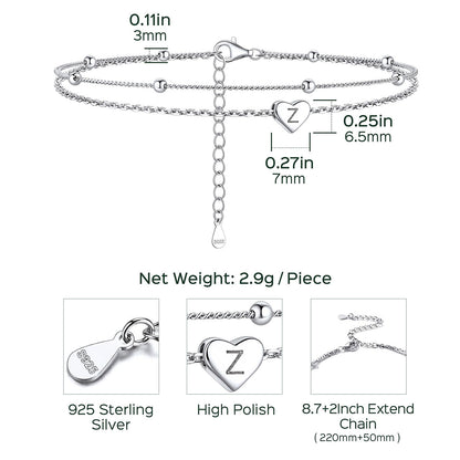 Silver Layered Heart Anklet Dimension, Durable