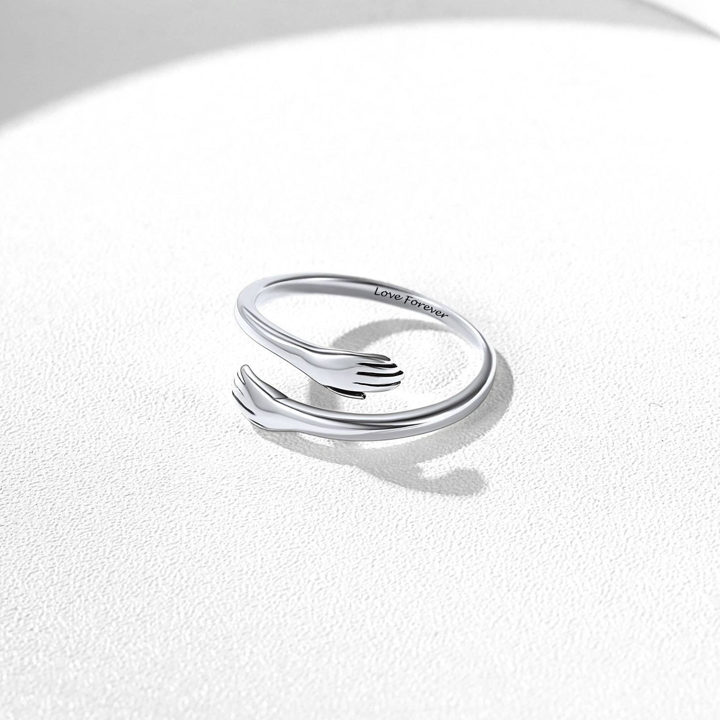 Silver Minimalist Hug Ring Promise Ring