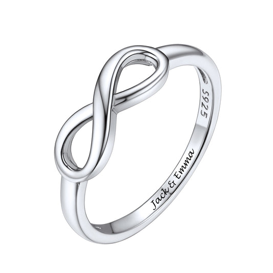 Silver Simple Infinity Promise Ring for Women