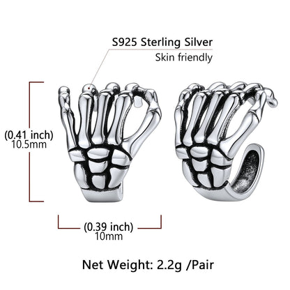 Silver Skull Hand Ear Cuff Earrings: Dimension, Hypoallergenic