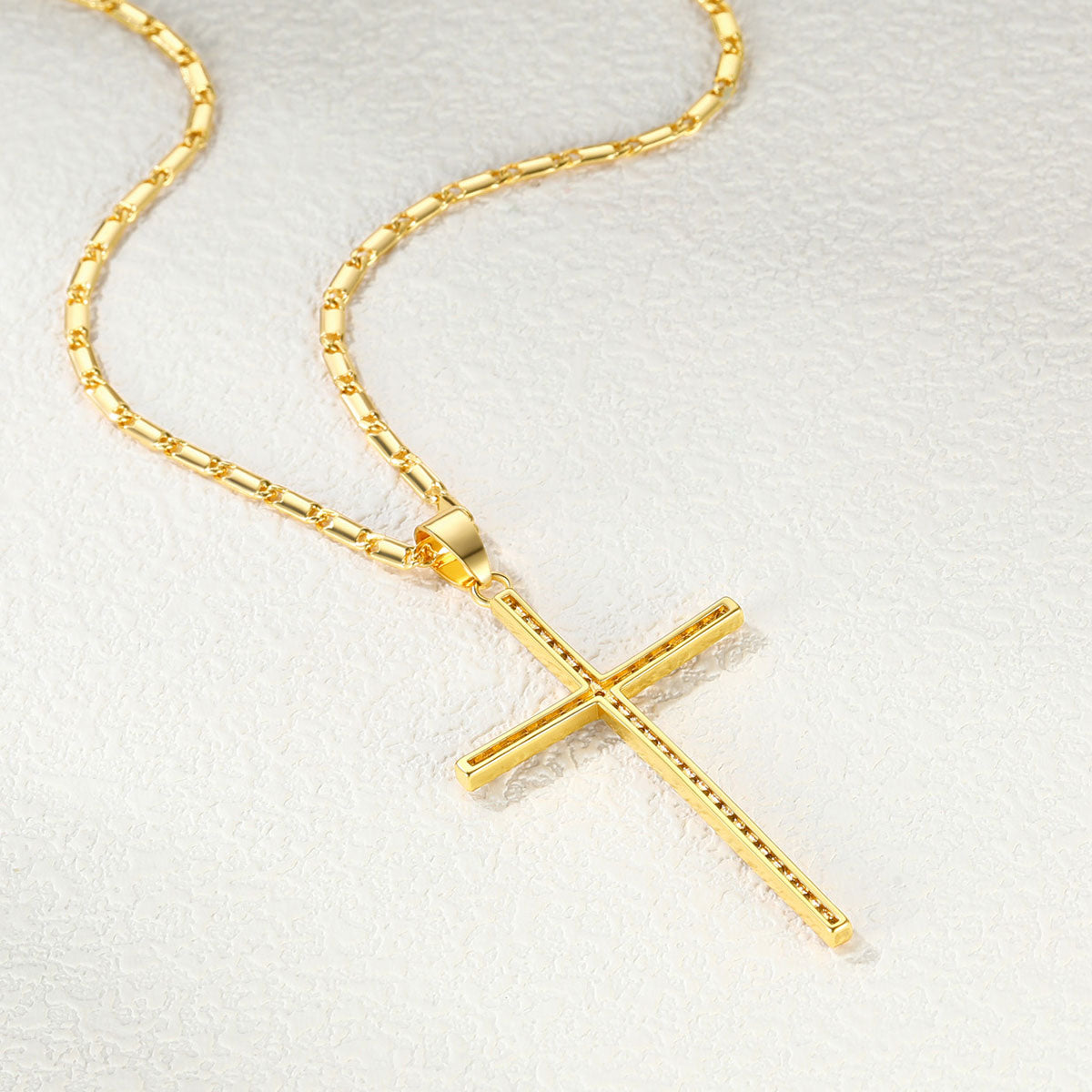 Simple Cross Necklace in Gold Plated