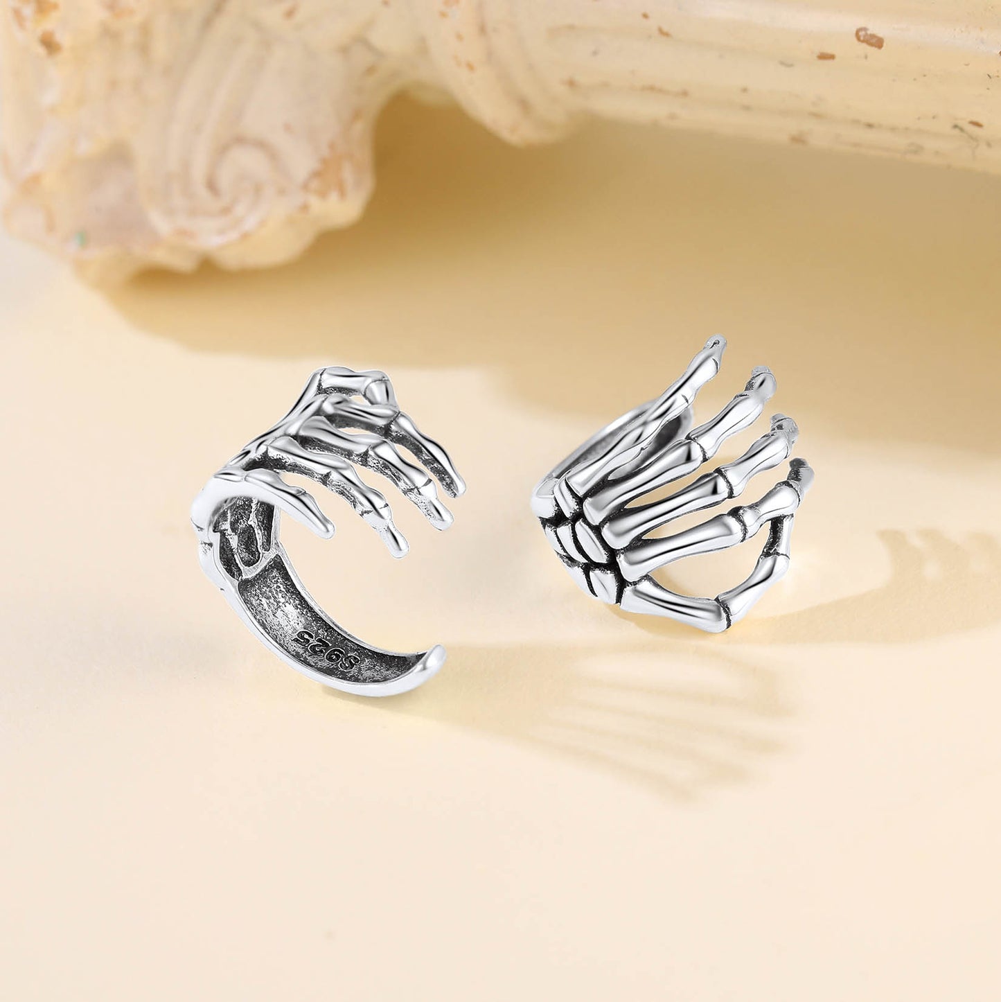 Skull Hand Ear Cuff Earrings Non Piercing