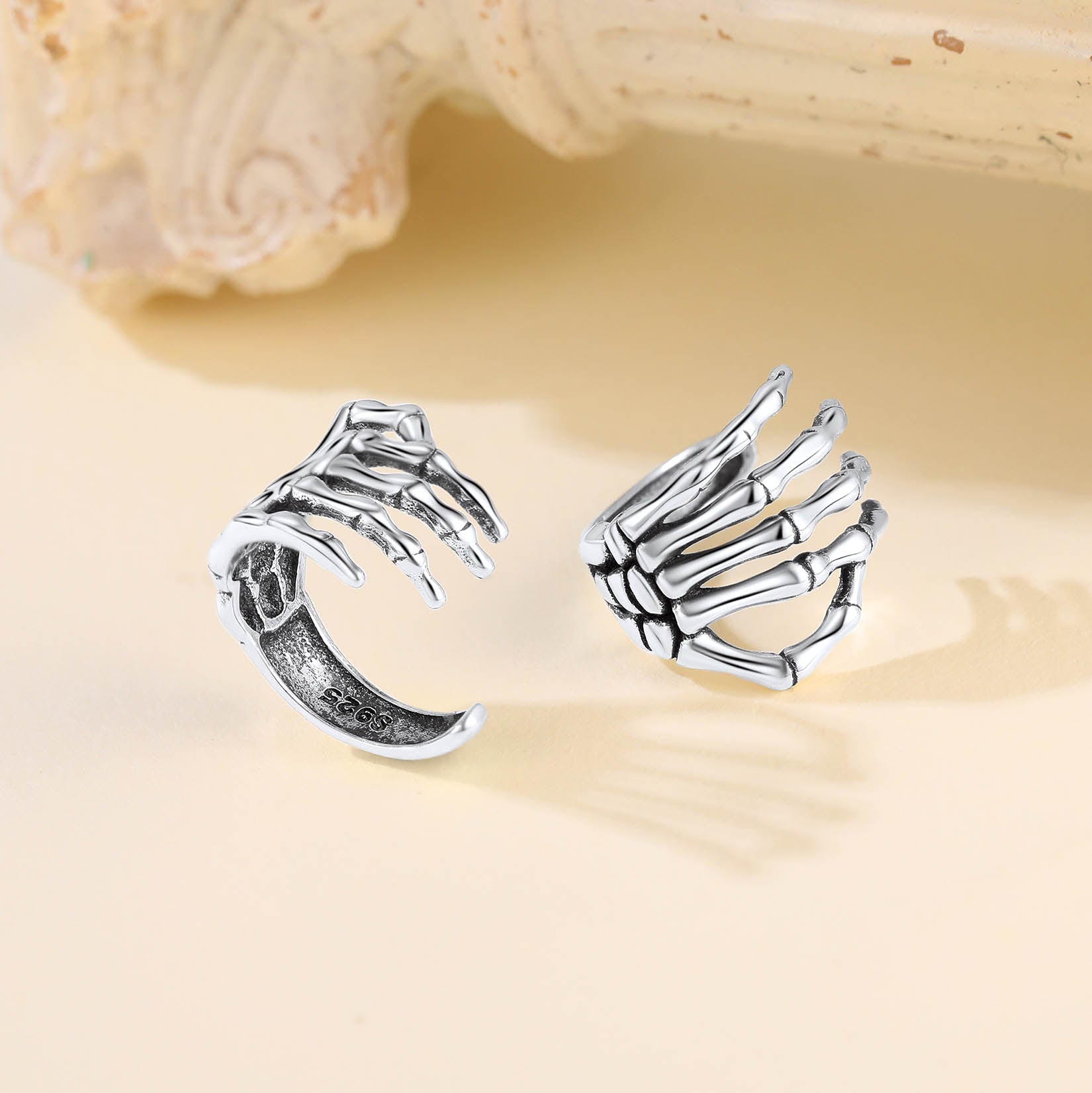 Skull Hand Ear Cuff Earrings Non Piercing