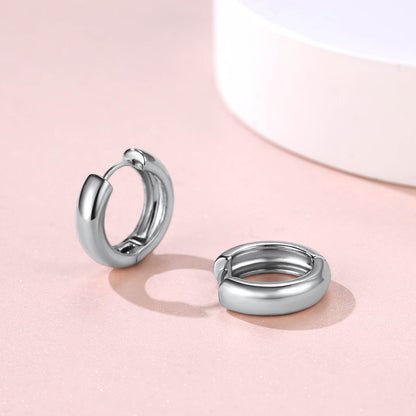 Smooth Huggie Hoop Earrings 