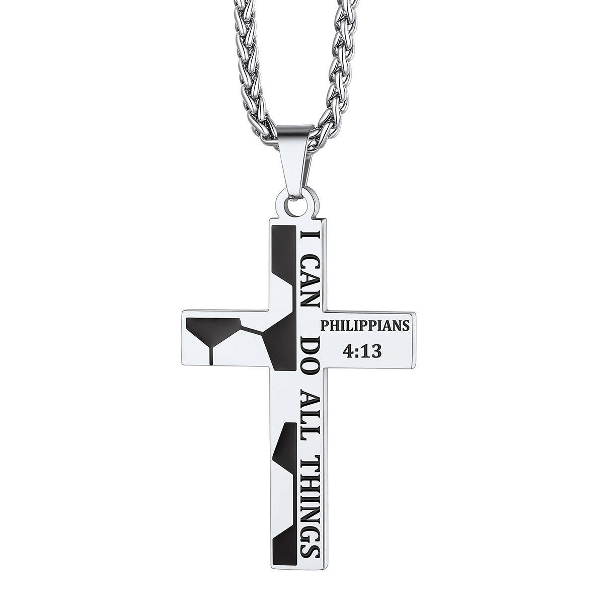 Soccer Bible Verse Cross Necklace