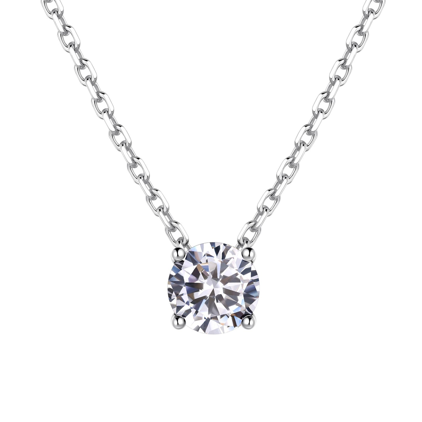 Solitaire April Birthstone Necklace for Women on a white background