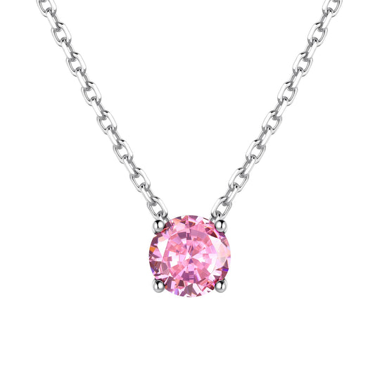Solitaire October Birthstone Necklace for Women on a white background