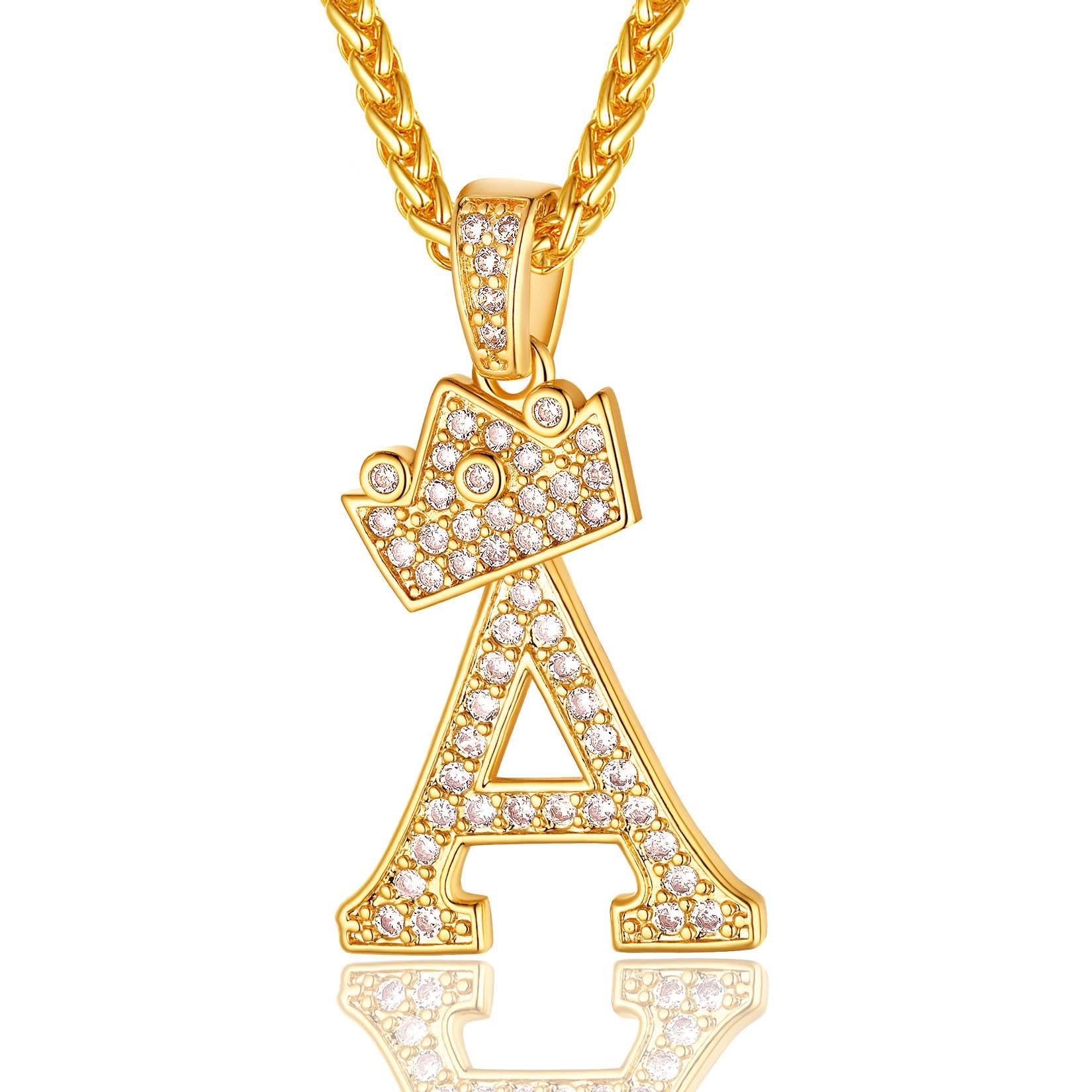 Sparkly Cubic Zirconia Initial A Necklace