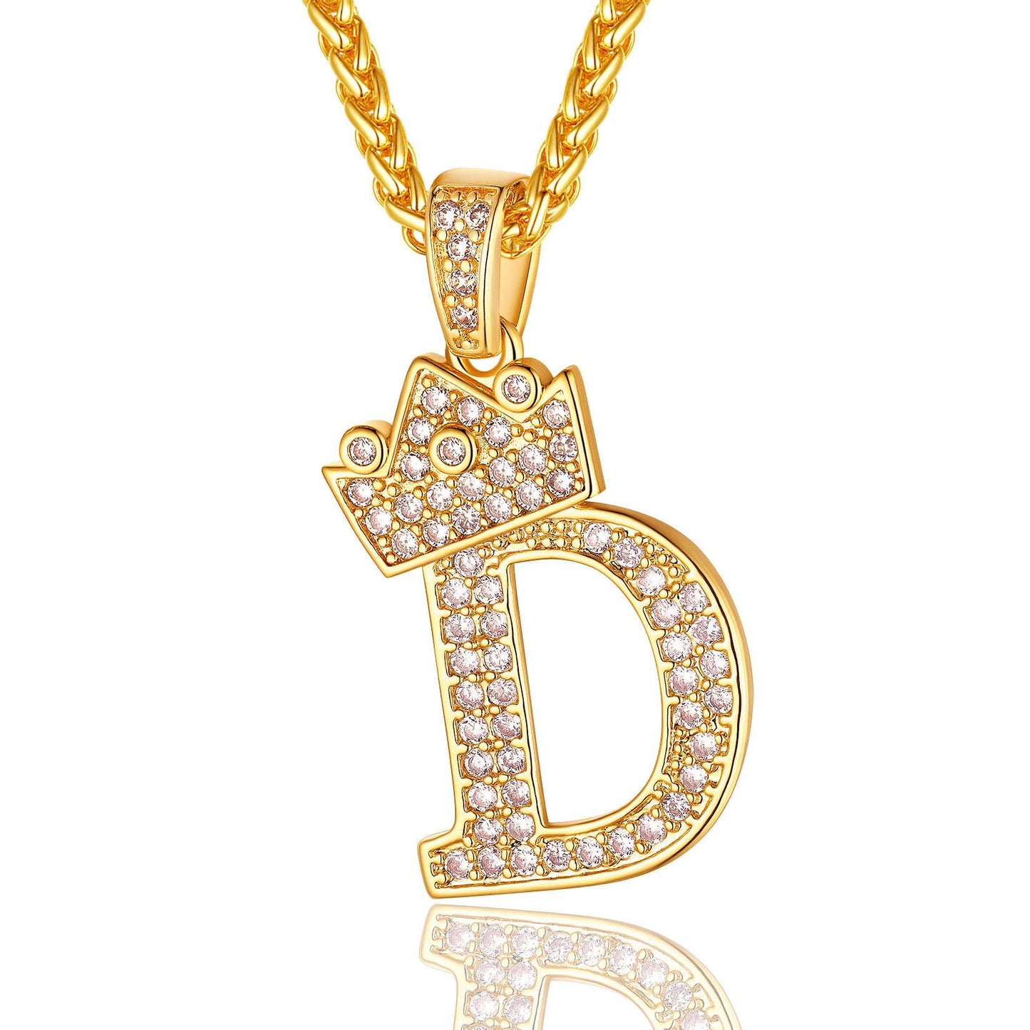 Sparkly Cubic Zirconia Initial D Necklace