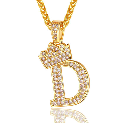 Sparkly Cubic Zirconia Initial D Necklace