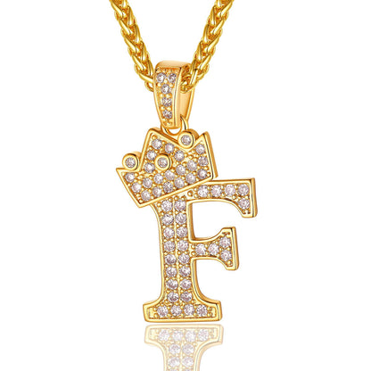 Sparkly Cubic Zirconia Initial F Necklace