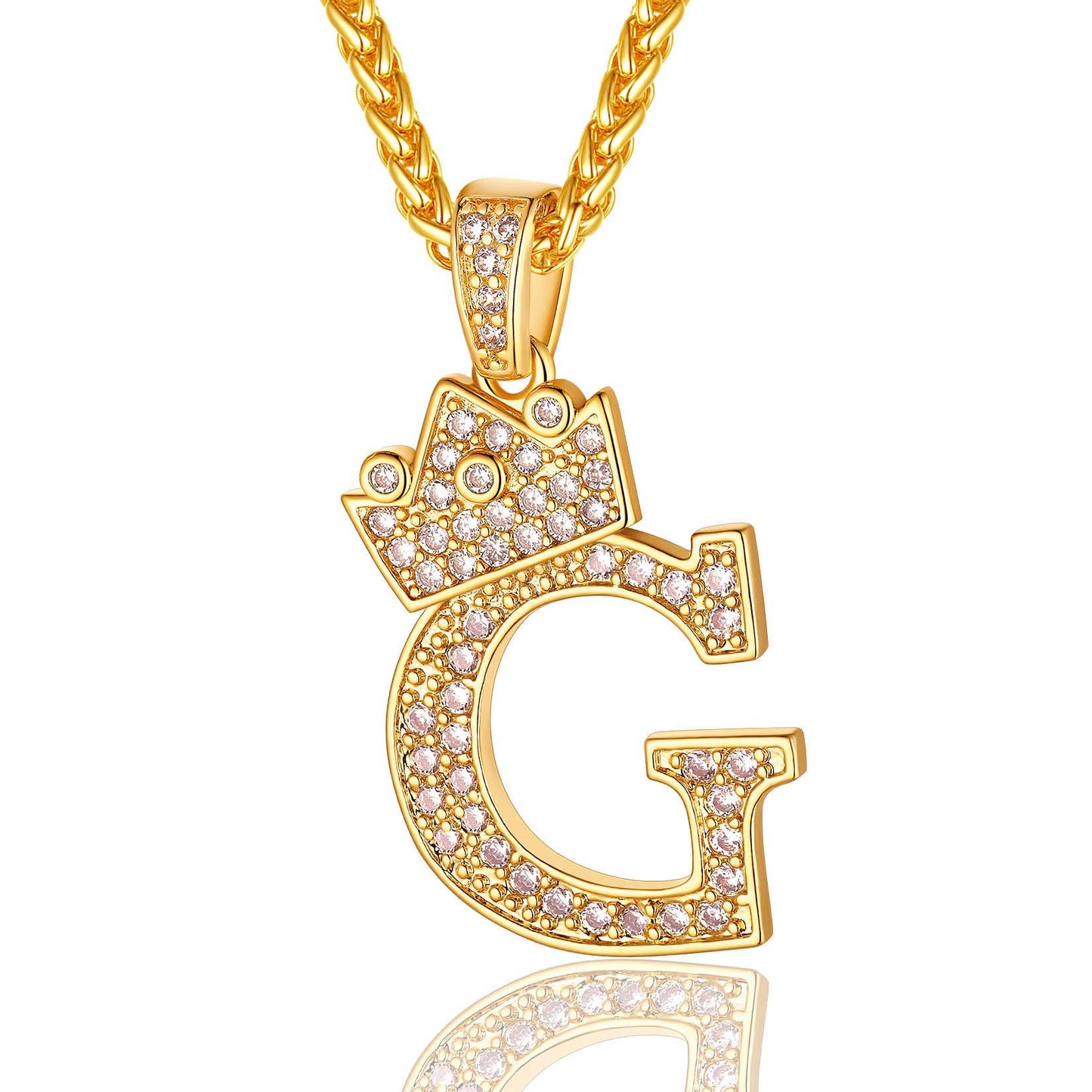 Sparkly Cubic Zirconia Initial G Necklace