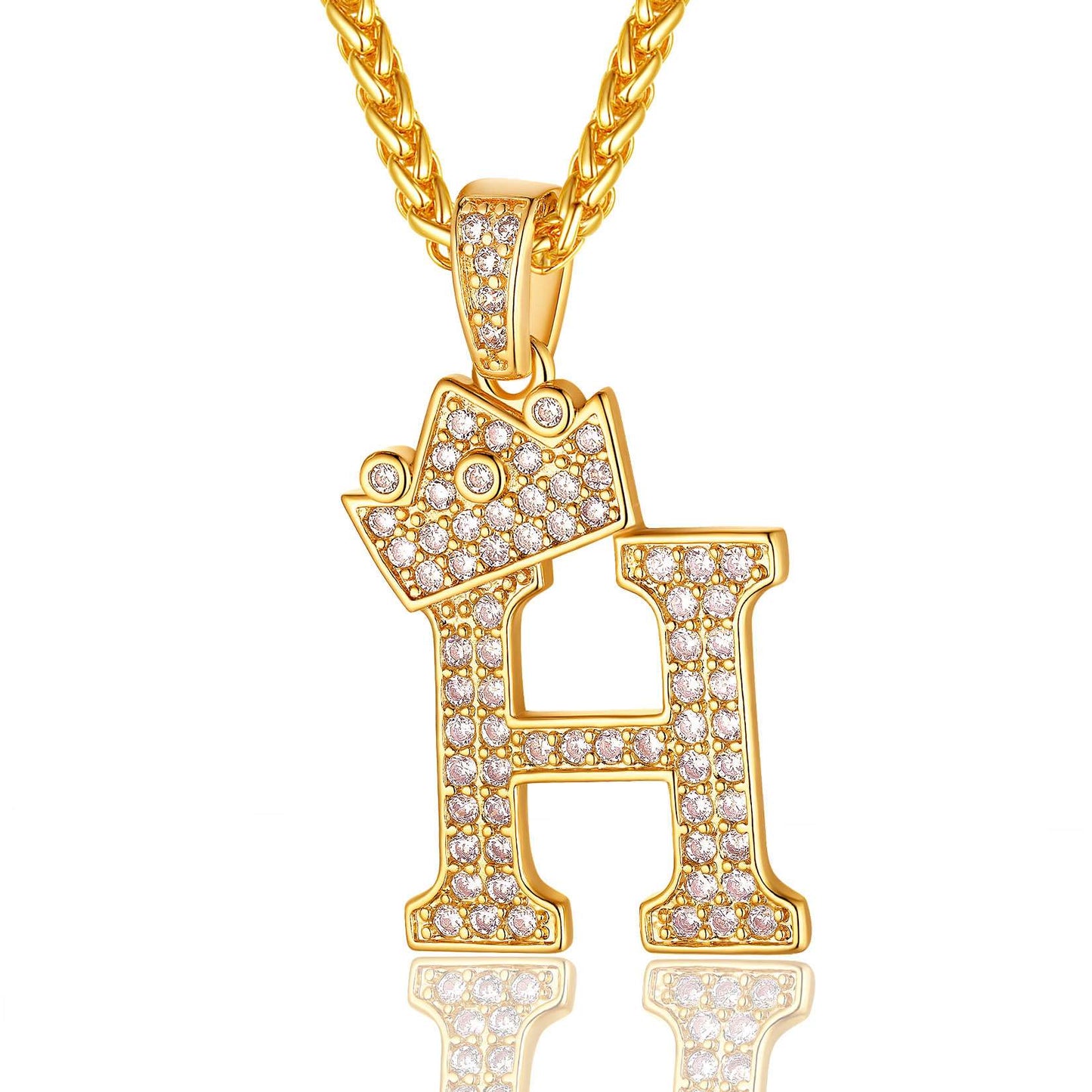 Sparkly Cubic Zirconia Initial H Necklace