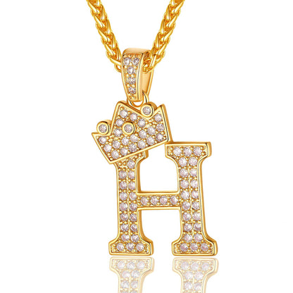 Sparkly Cubic Zirconia Initial H Necklace