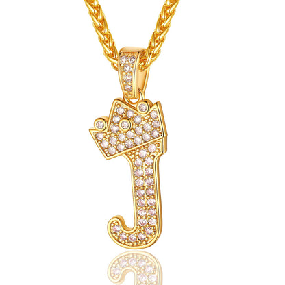 Sparkly Cubic Zirconia Initial J Necklace