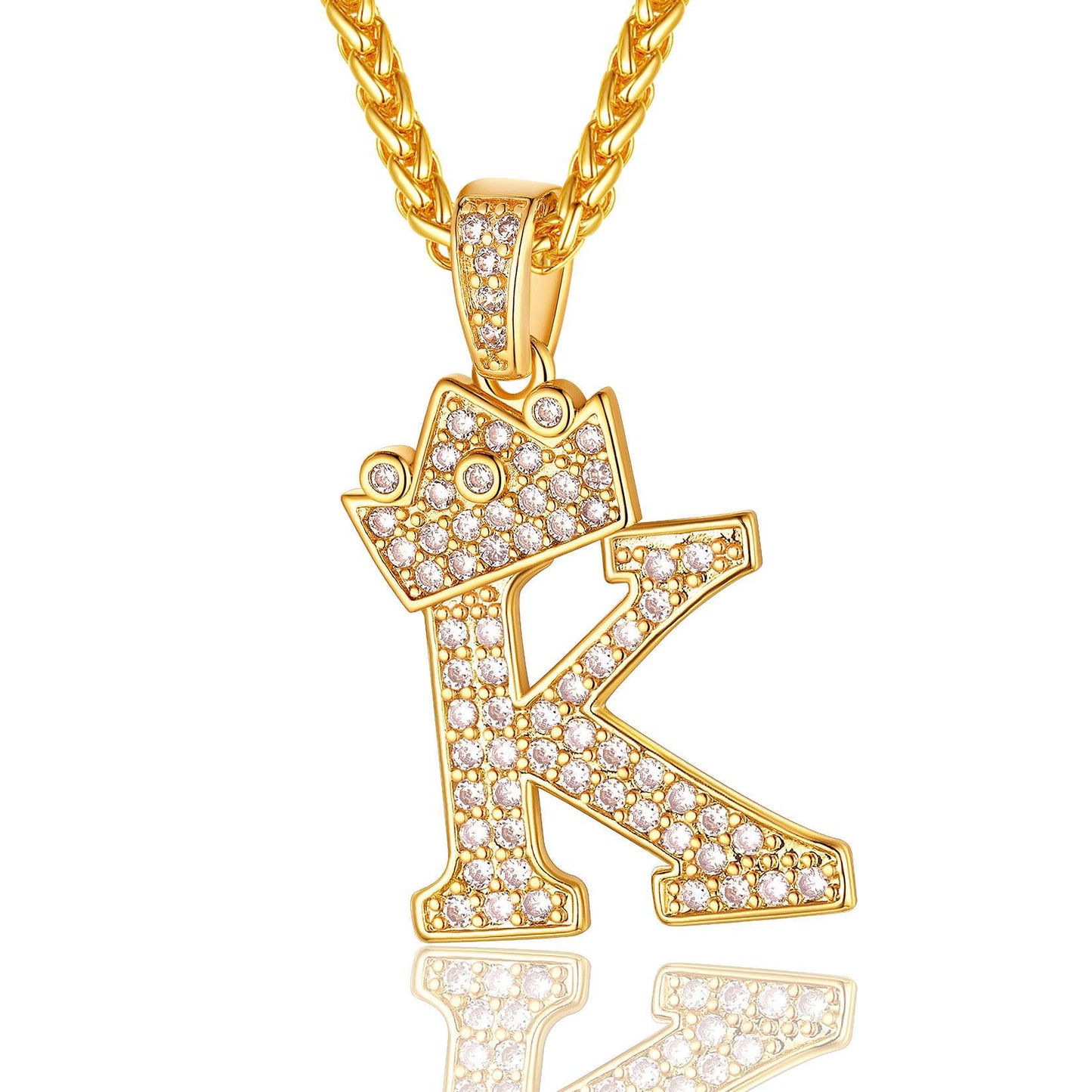 Sparkly Cubic Zirconia Initial K Necklace