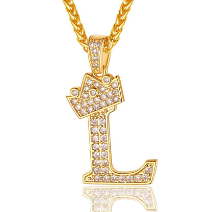 Sparkly Cubic Zirconia Initial L Necklace