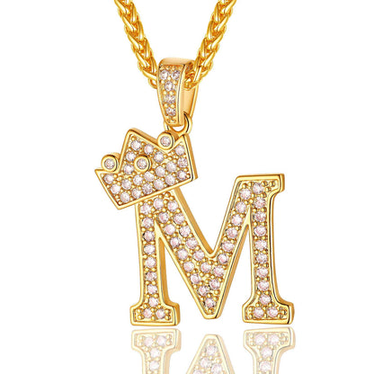 Sparkly Cubic Zirconia Initial M Necklace