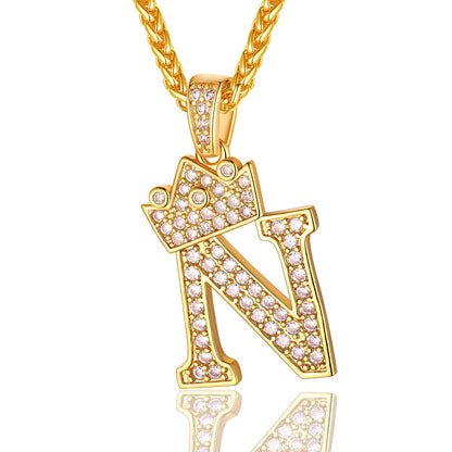 Sparkly Cubic Zirconia Initial N Necklace