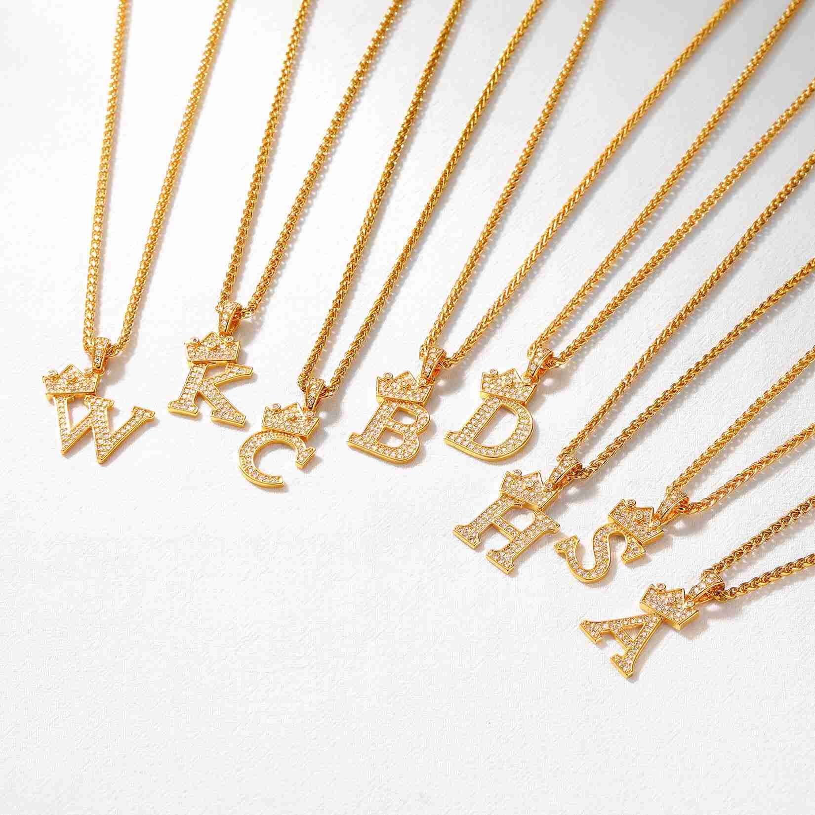 Sparkly Cubic Zirconia Initial Necklace with different initial