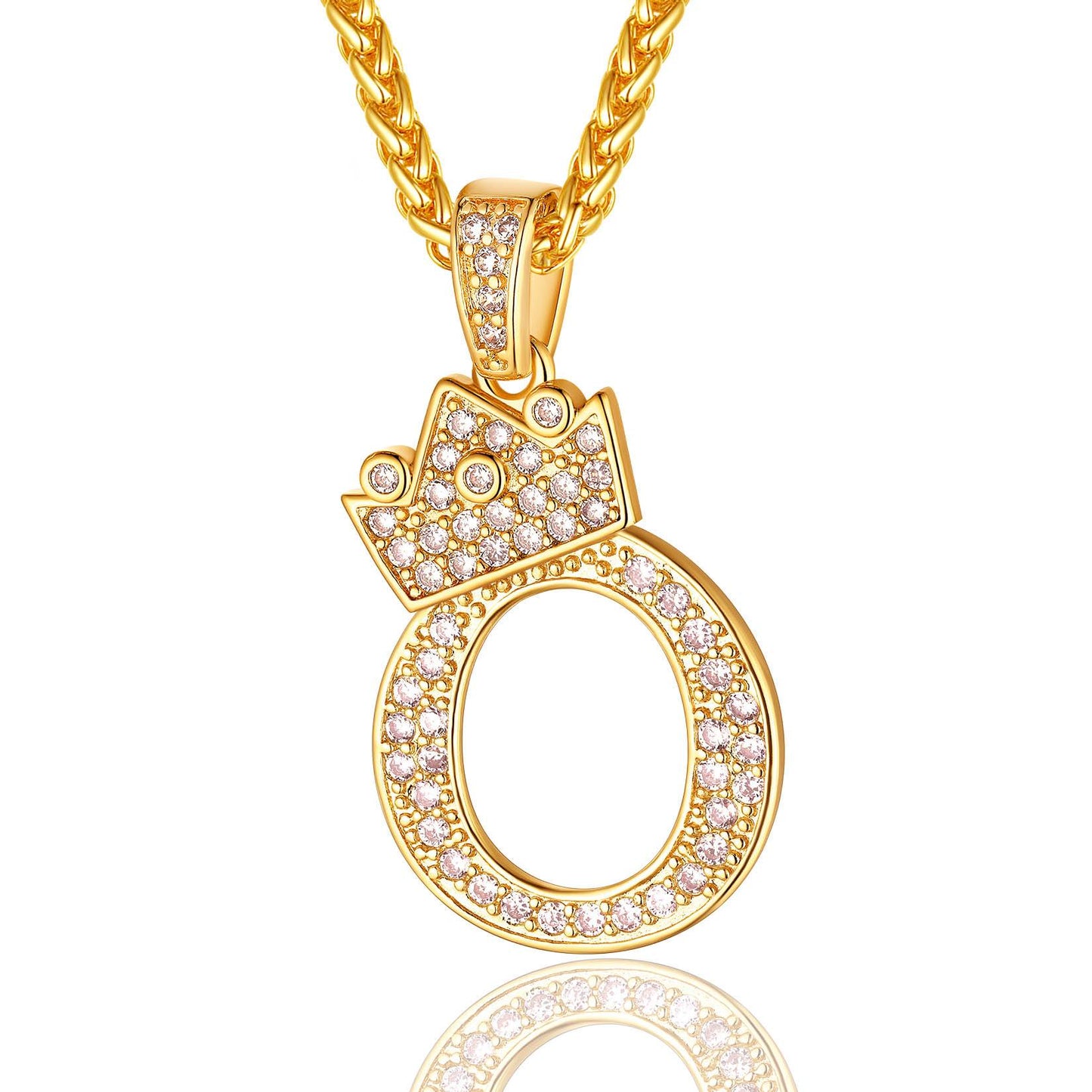 Sparkly Cubic Zirconia Initial O Necklace