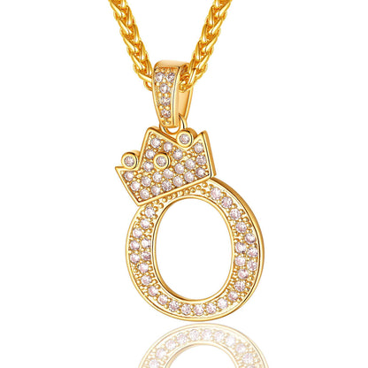 Sparkly Cubic Zirconia Initial O Necklace