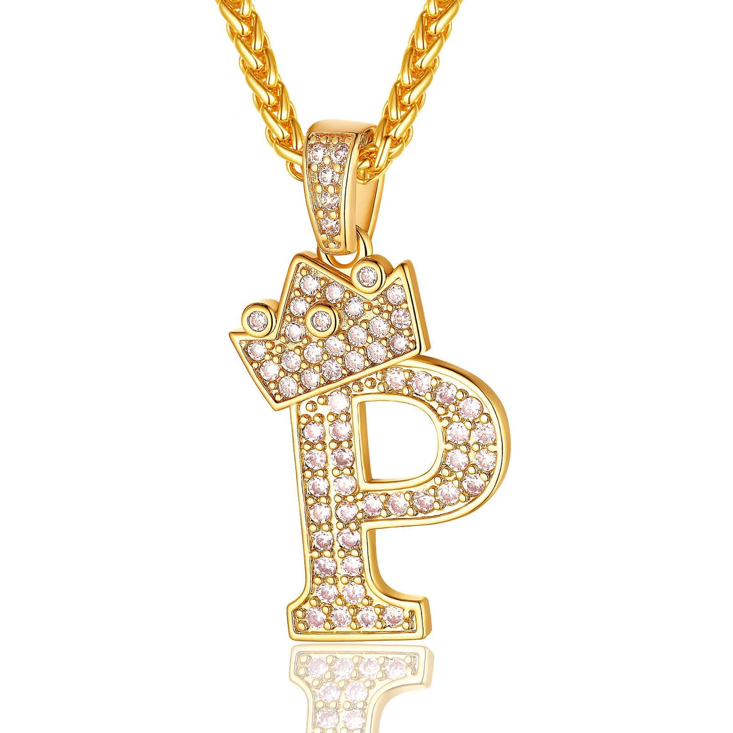Sparkly Cubic Zirconia Initial P Necklace