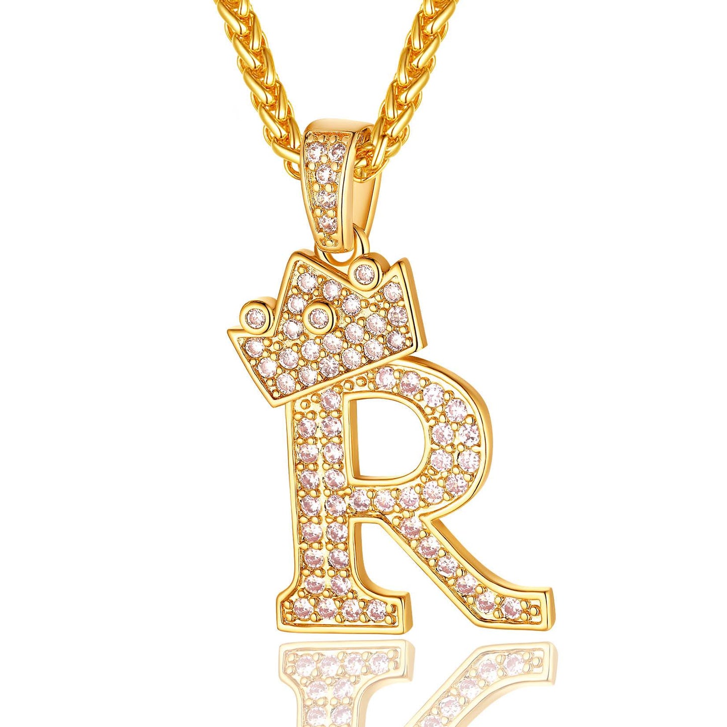 Sparkly Cubic Zirconia Initial R Necklace